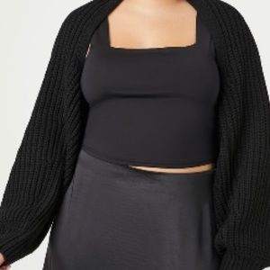 Plus size black cropped shrug